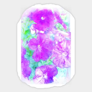 Watercolor Petunias Sticker